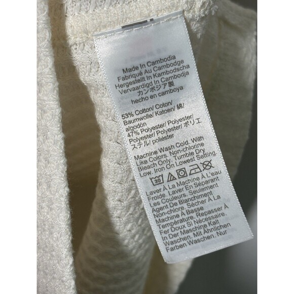 J.Crew Textured Camp Shirt Men's XL Ivory White Short Sleeve Waffle Weave New - Picture 14 of 15